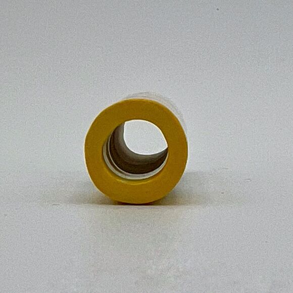 Modern Abstract Ceramic Bud Vase or Decorative Tube Yellow & White Hand-Painted - Picture 3 of 3